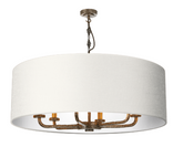 David Hunt Lighting Sloane 6LT Drum Shade Antique Brass Pendant SLO8600